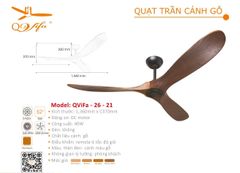 Quạt trần trang trí hiện đại cánh gỗ QVifa - 26 - 21