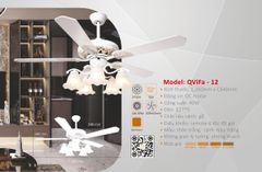 Quạt trần đèn trang trí hiện đại cánh gỗ QVifa - 12