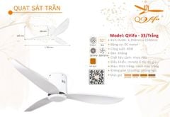 Quạt Trần Trang Trí Hiện Đại Vifa-33/Trắng Lighting Home