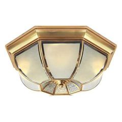 Đèn mâm ốp trần đồng cao cấp Ø380*H160, E27*3 NM 006-A