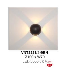 ĐÈN TƯỜNG HIỆN ĐẠI VNL2221/4 ĐEN