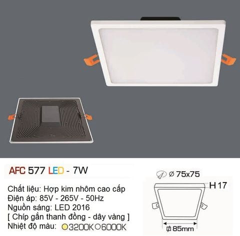 Đèn âm trần downlight Anfaco LX 577 7W