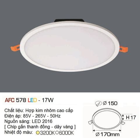 Đèn âm trần downlight Anfaco LX 578 17W