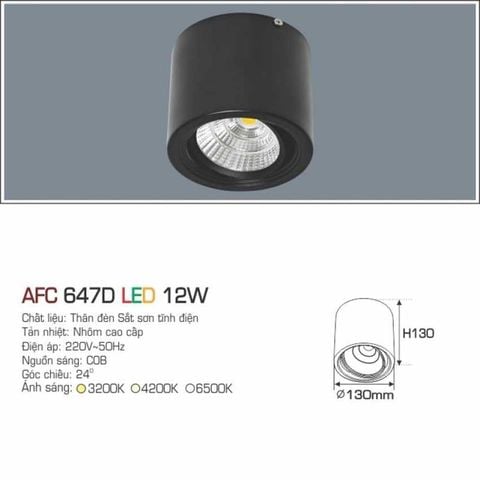 Đèn downlight nổi cao cấp AFC 647D-12W
