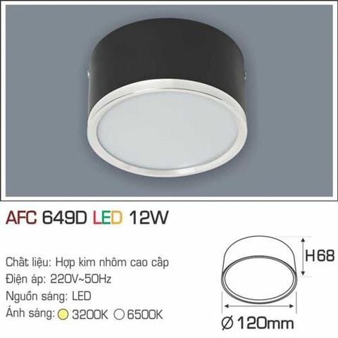 Đèn ốp nổi cao cấp Anfaco AFC 649D - 12W