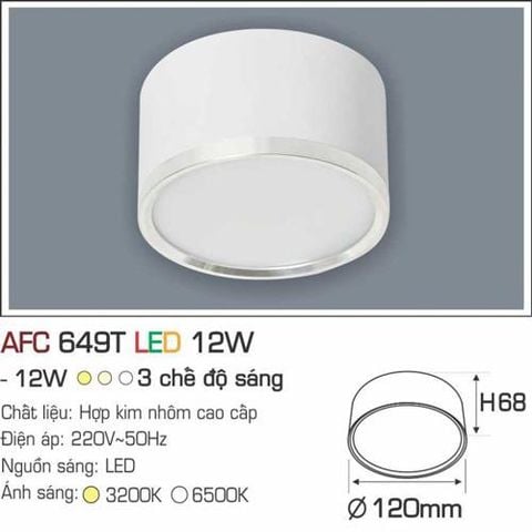 Đèn ốp nổi cao cấp Anfaco AFC 649T - 12W