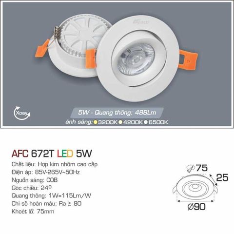 Đèn Downlight LED Âm Trần Cao Cấp 5W AFC672T - Anfaco