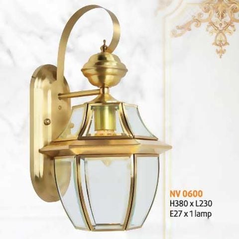 Đèn vách đồng L230 x H380, E27 x 1 lamp NV 0600