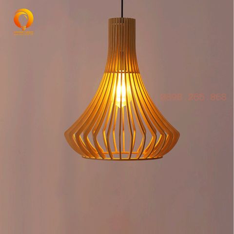 Đèn Thả Gỗ Hình Nón Cách Điệu Độc Đáo Trang Trí Nhà Hàng DAG-16
