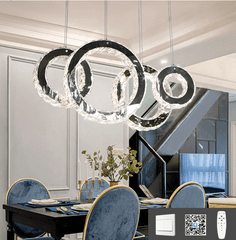 Đèn Thả Ngang Kiểu 4 Vòng Pha Lê THCN 810-21