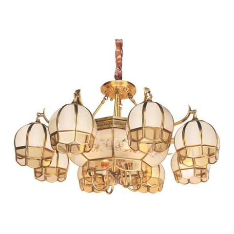 Đèn Chùm Đồng Cao Cấp Ø900*H500+500, E27*8 Lamp, E14*4 Lamp NC 2211/8