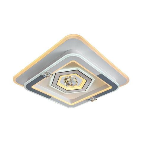 Đèn Mâm Ốp Trần Vuông Mica Ø500*H100, Led 3 Màu Ánh Sáng NM 34812A