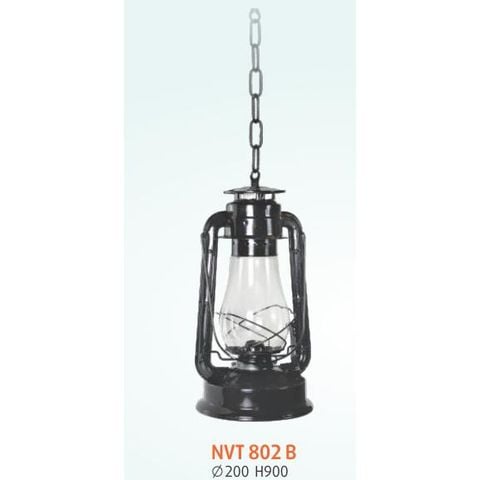 Đèn Treo Ngoài Trời Ø200*H900 - E27*1 Lamp, Vỏ Đen NVT 802B