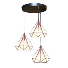 Đèn Thả Cafe Bộ Ba Kim Loại Xi Hồng E-27-TCF22-3