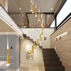 Đèn Thả Thông Tầng Chùm Sao Băng Vàng Hiện Đại TH8004