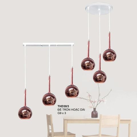 Đèn thả hiện đại G9*3, Đế tròn hoặc Đế dài