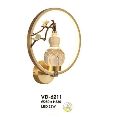 Đèn vách led trang trí trong nhà Ø280*H330 - 23W, 3 màu ánh sáng VĐ 6211