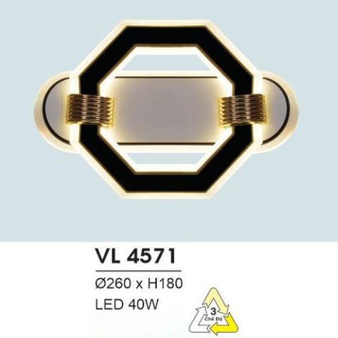 Đèn vách trang trí led L230*H260 - LED 28W, ánh sáng vàng VL 4571