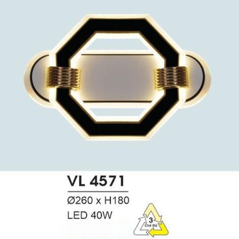 Đèn vách trang trí led L230*H260 - LED 28W, ánh sáng vàng VL 4571