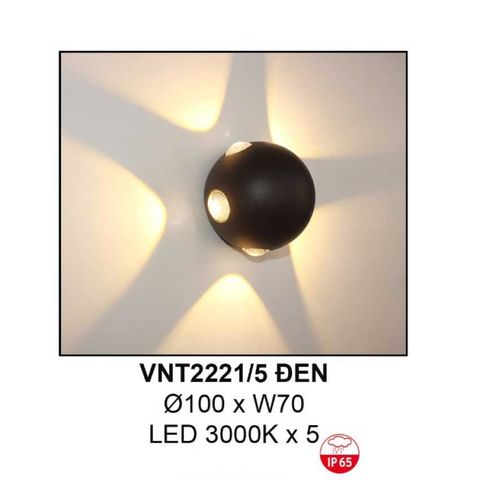 ĐÈN TƯỜNG HIỆN ĐẠI VNL2221/5 ĐEN