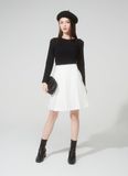  VÁY GẤP LY DÀI NARIS TRẮNG 