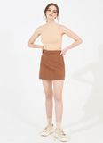  VÁY CHỮ A NGẮN SKITTIN NÂU 
