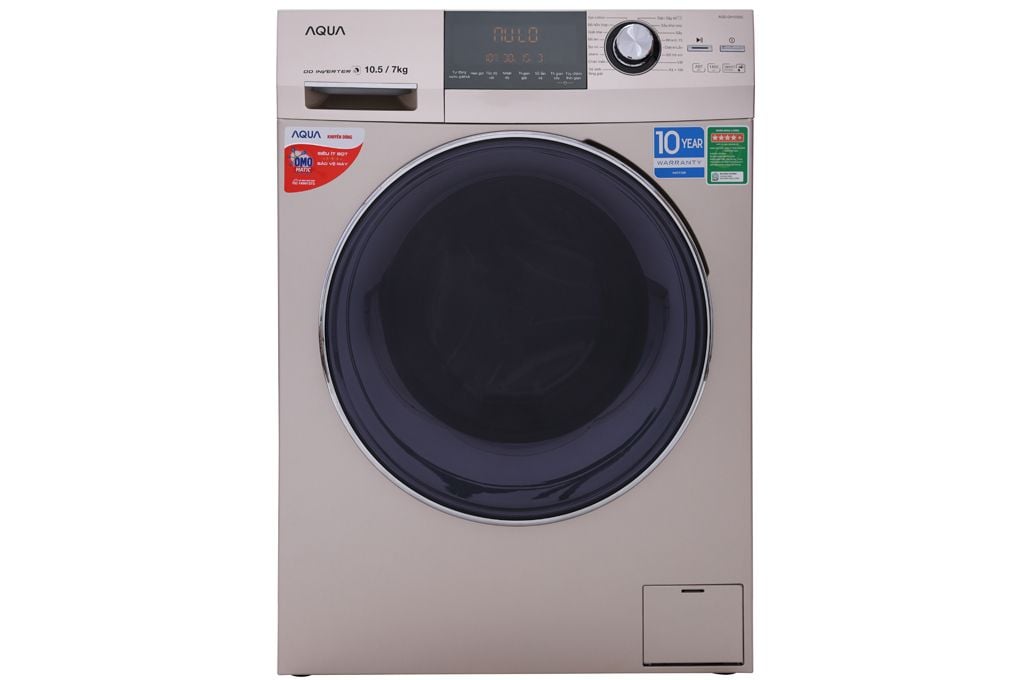 Máy giặt sấy Aqua Inverter 10.5 kg AQD DH1050C.N