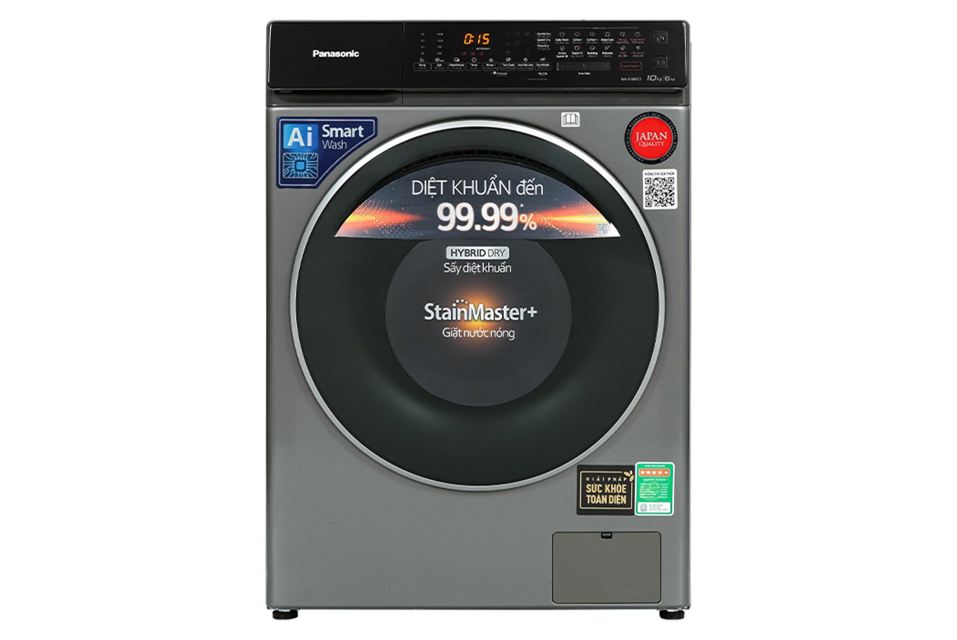 Máy giặt sấy Panasonic Inverter giặt 10 kg   sấy 6 kg NA S106FC1LV