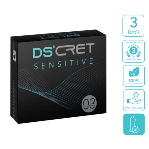 Bao cao su DS'CRET Sensitive 3 Cái/Hộp 