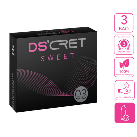  Bao cao su DS'CRET Sweet 3 Cái/Hộp 