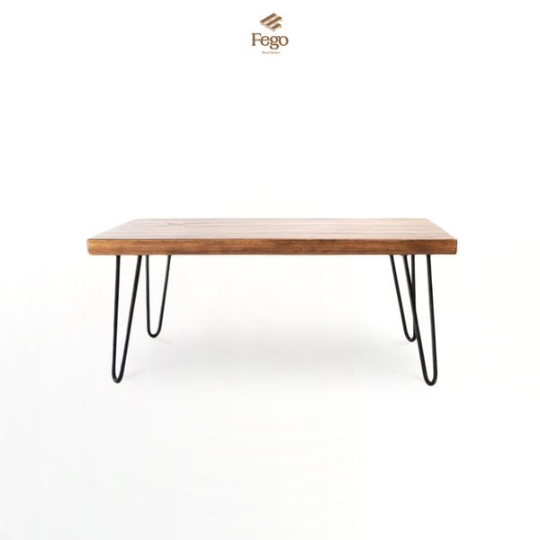  Bàn trà gỗ thông chân sắt hairpin 