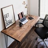  Bàn Rustic 3.8 / Bàn làm việc / bàn ăn chân sắt gỗ thông tự nhiên sơn màu rustic 