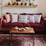  Bàn trà gỗ thông chân sắt hairpin 