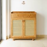  Tủ giày gỗ tần bì kết hợp mây FEGO 