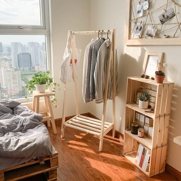 Kệ gỗ phòng ngủ/ giá treo đồ chữ A mini