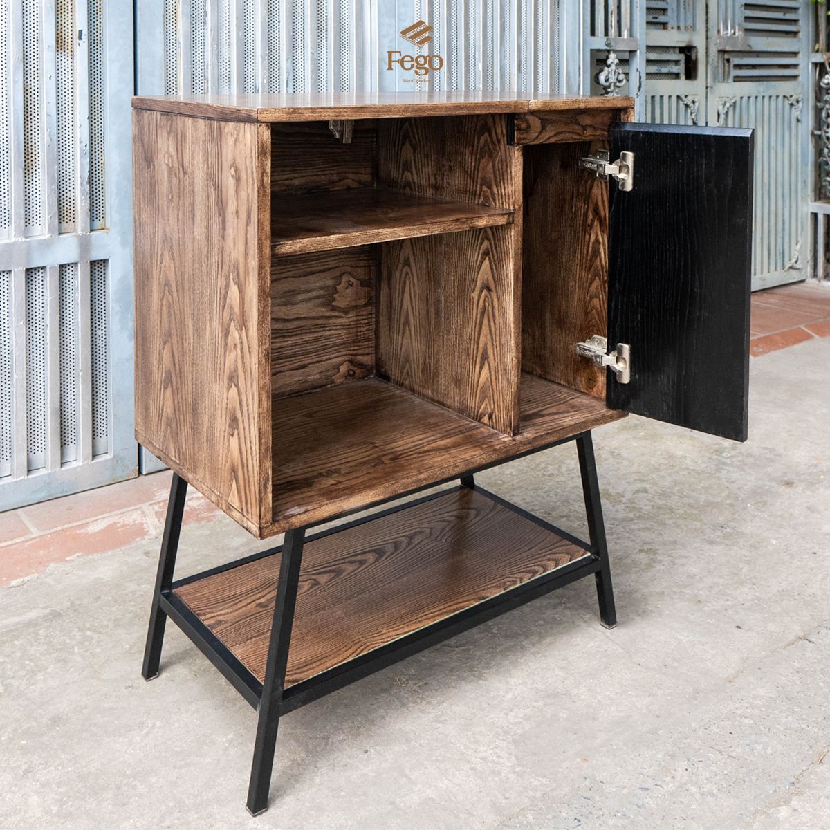  Kệ decor đa năng, kệ đĩa than gỗ tự nhiên FEGO 