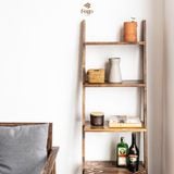  Kệ thang gỗ nâu rustic 5 tầng 