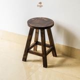  Ghế đôn gỗ thông FEGO mặt tròn vân gỗ nổi trang trí decor 