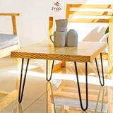  Bàn trà gỗ thông chân sắt hairpin 