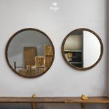  Gương tròn gỗ tự nhiên 