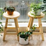  Ghế đôn gỗ thông FEGO mặt tròn vân gỗ nổi trang trí decor 