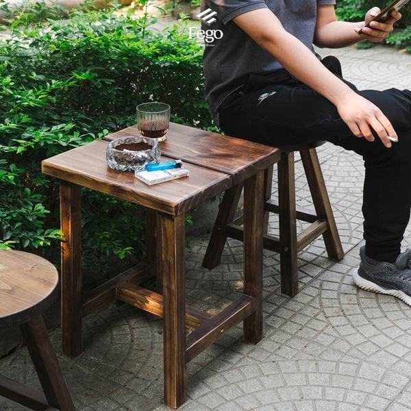  Bàn trà, cà phê gỗ thông tự nhiên FEGO cao 55cm 