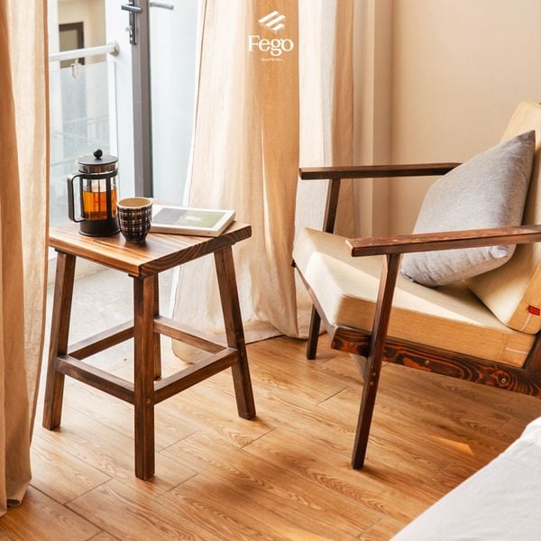  Bàn trà, cà phê gỗ thông tự nhiên FEGO cao 55cm 