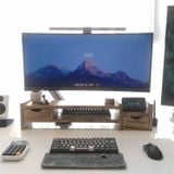  Kệ màn hình kết hợp ngăn kéo gỗ thông tự nhiên FEGO 