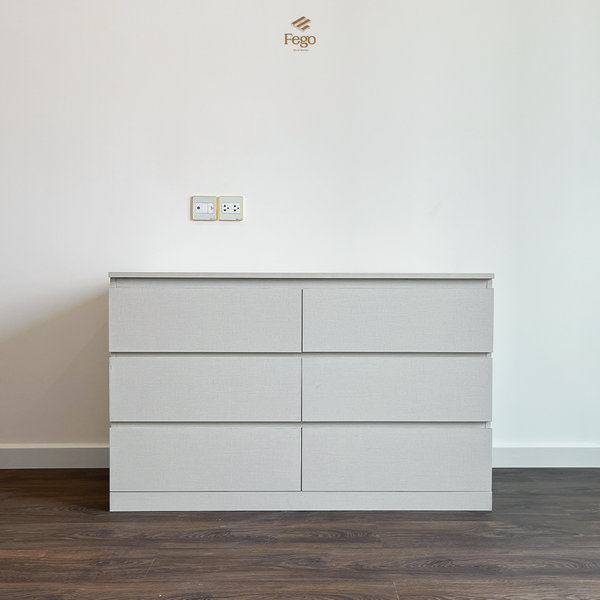  TỦ CABINET 6 NGĂN KÉO BỀ MẶT VÂN VẢI 