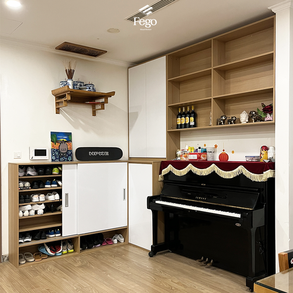  TỦ GIÀY TÍCH HỢP KỆ TRƯNG BÀY 