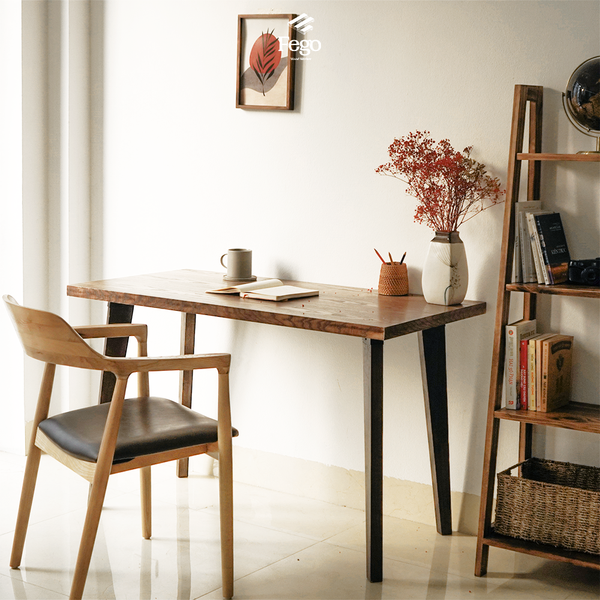  Bàn veneer chân gỗ / Bàn làm việc / Bàn ăn gia đình 120x60cm 