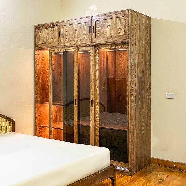  Tủ quần áo cánh kính gỗ tần bì FEGO 