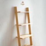  Kệ thang gỗ thông 5 tầng màu vàng kem tự nhiên cao 160cm 