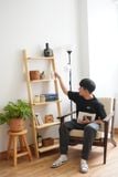  Kệ thang gỗ thông 5 tầng màu vàng kem tự nhiên cao 160cm 
